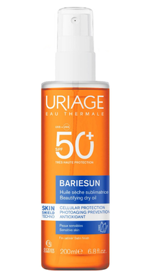 Уриаж / Uriage Bariésun Разкрасяващо сухо олио за кожа и коса SPF50+ 200мл