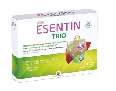 Есентин Трио / Esentin Trio за защита на черния дроб х 30 капсули Sun Wave Pharma